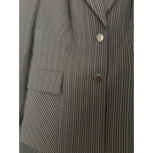 2pc Liz Claiborne Women's Blue Pinstriped Pant Suit Size 4 Jacket & Pants - Picture 4 of 12